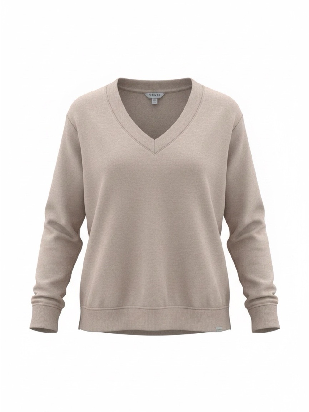 Orvis Women's V-Neck Sweater in Taupe